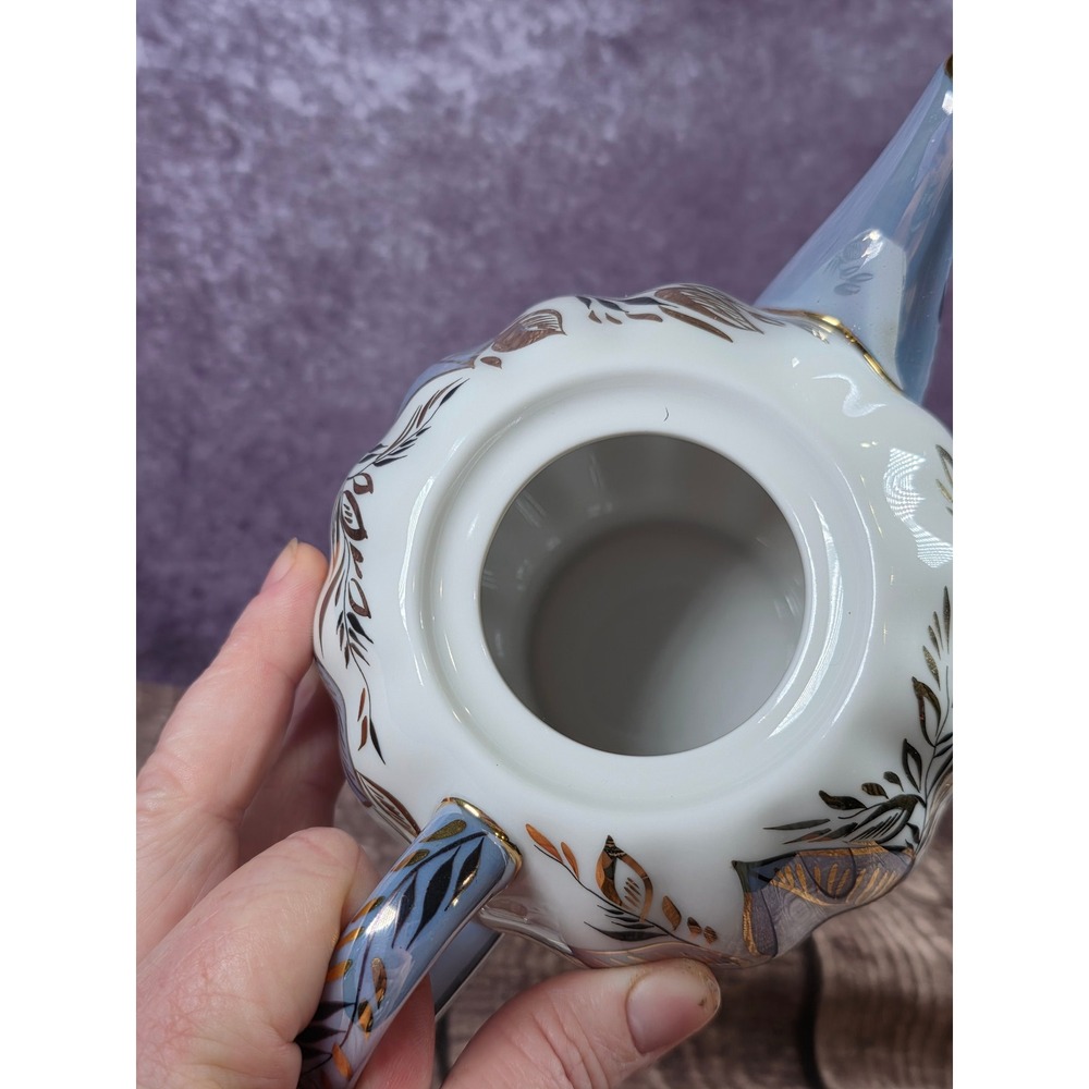 Vintage Imperial Porcelain Moon Teapot LFZ Lomonosov Handpainted 20 fl oz - Picture 7 of 11